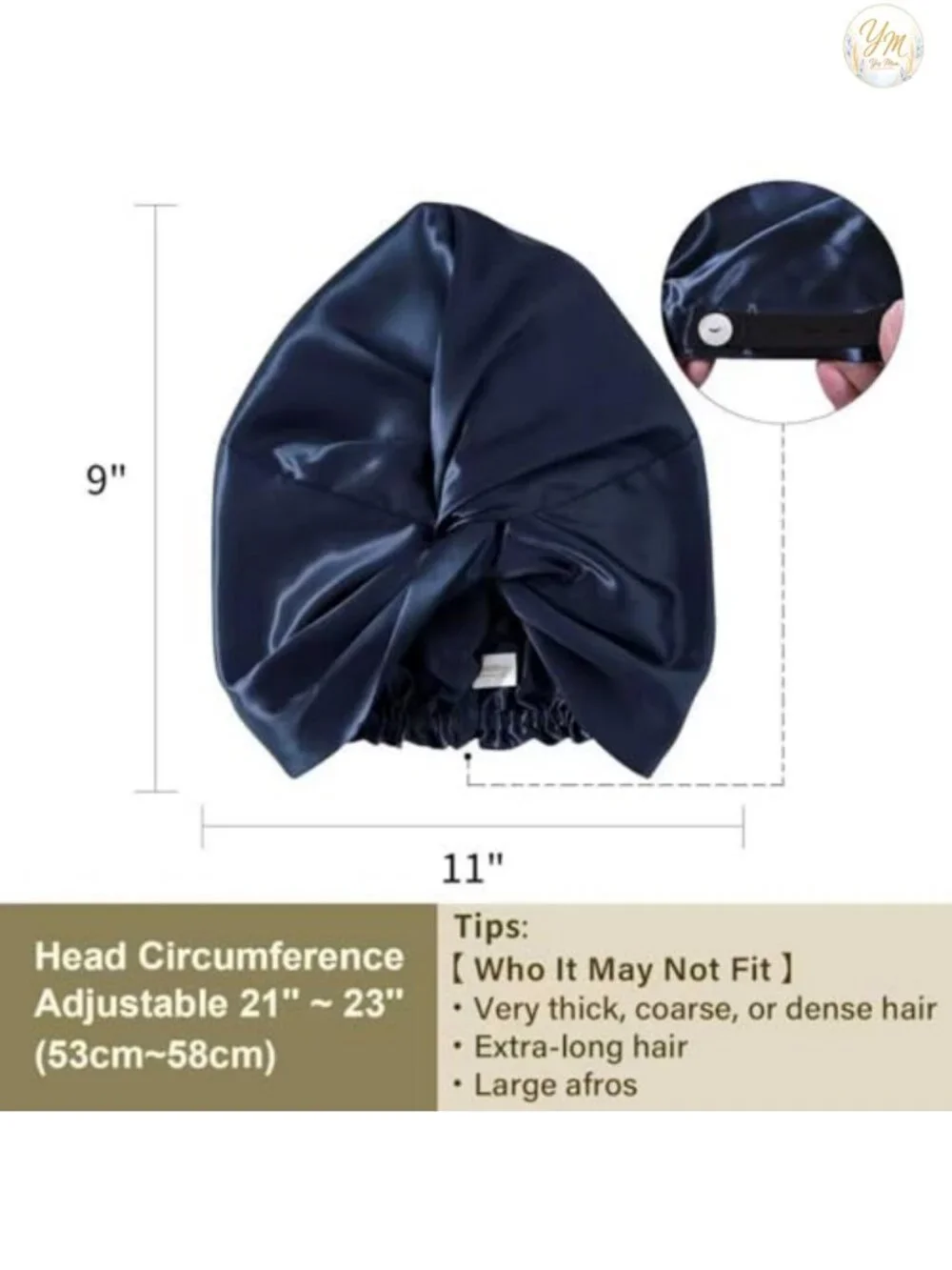 22 Momme 100% Mulberry Silk Bonnet for Sleeping, Double Layer 6A Silk Hair